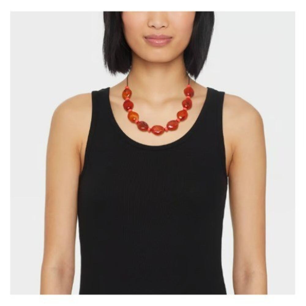 Corded Beaded Charm Necklace - Universal Thread™ Gold/Multi NWT